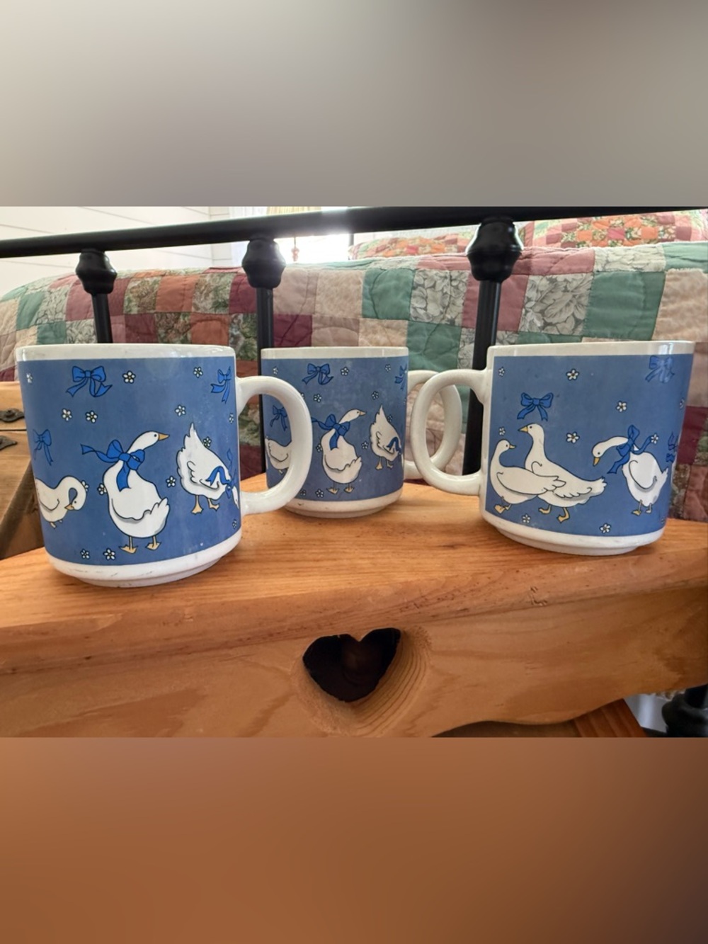 Set of 3 Vintage Goose Mugs